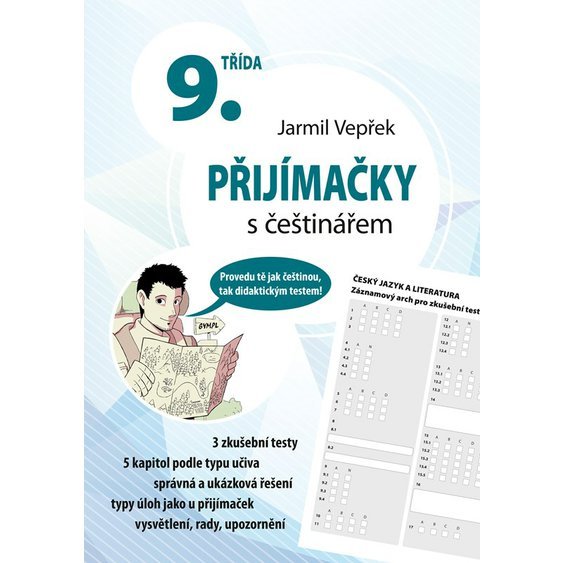 Kniha Přijímačky s češtinářem – 9. třída, Jarmil Vepřek