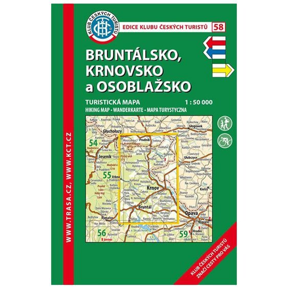 KČT 58 Bruntálsko, Krnovsko a Osoblažsko 1:50T. Turistická mapa.