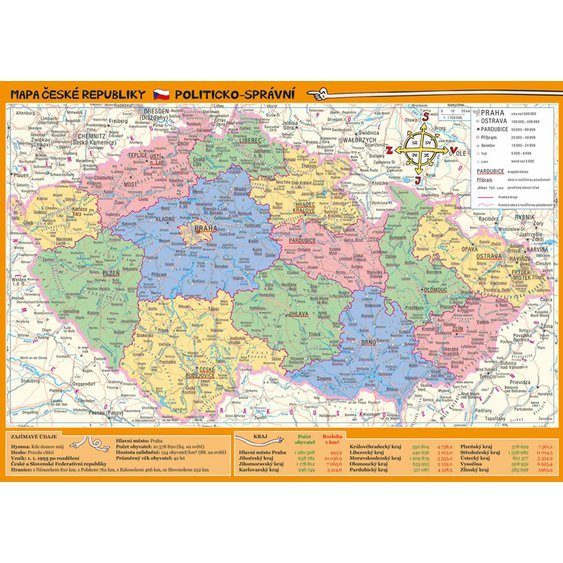 Kniha Mapa České republiky – zeměpisná a politicko-správní